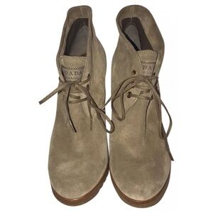 Prada Women's Lace-Up Beige Boots